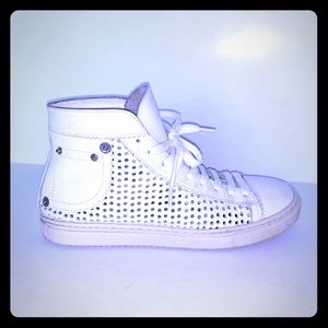 Diesel leather high top sneakers.